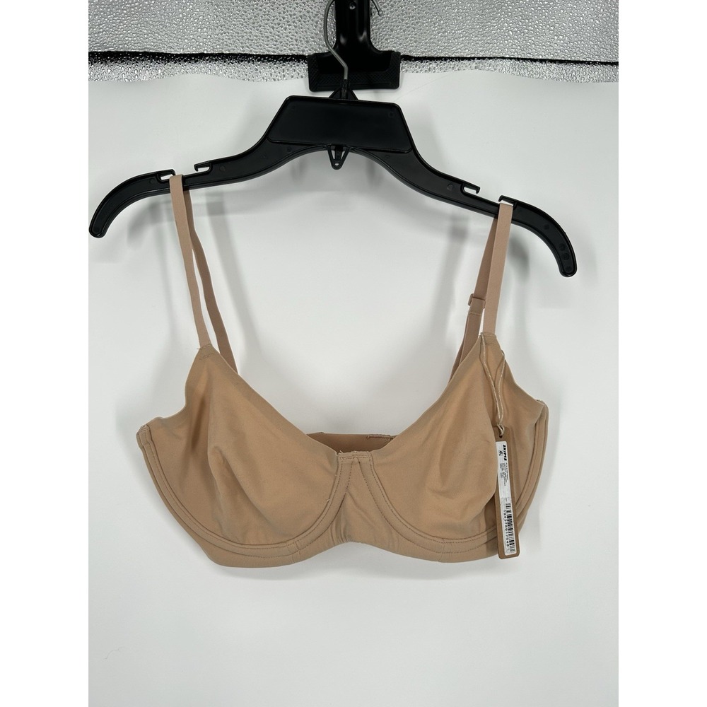 Skims Fits Everybody Unlined Demi Bra Underwire Clay Tan Beige Size 32DD‎